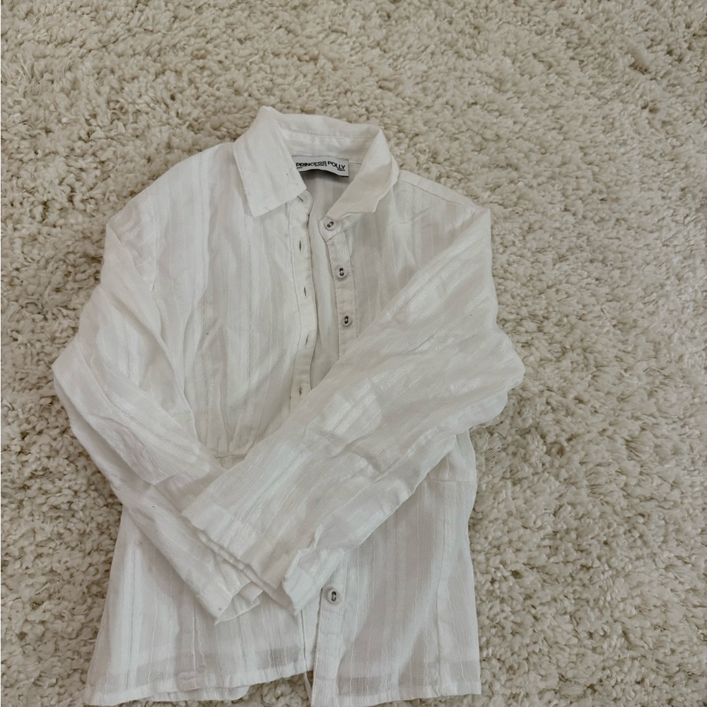 Princess Polly White Button Down Shirt